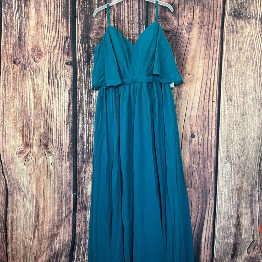 Teal Spaghetti Strap Maxi Dress
